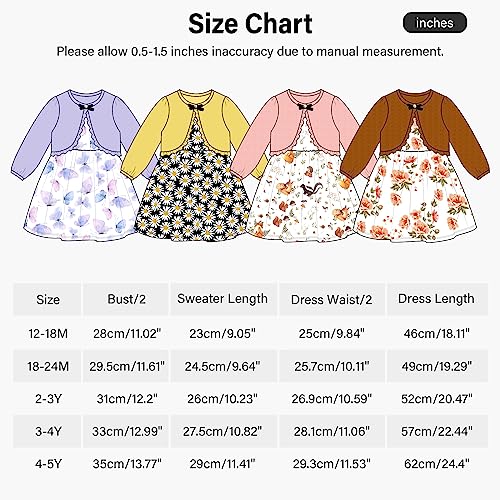 Toddler Girl Dress With Cardigan Clothes Set Kids Girls Long Sleeve Bolero Cardigan + Sundress Suit Kids Knitted Shrug Cropped Sweaters Tops Dress 2 Piece Ribbed Cardigan Dress Outfits