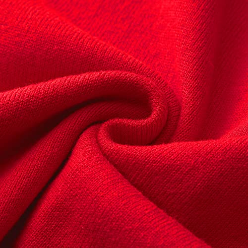 CUNYI Girls Crewneck Cardigan Lightweight Button-up Cotton Knit Sweater with Buttons School Uniform Casual Cute Coat Outerwear, Red 160