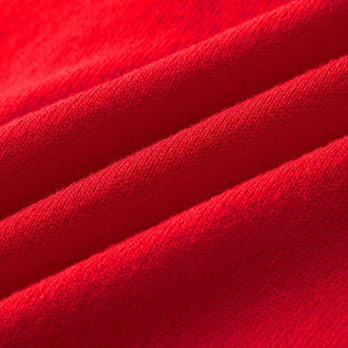 CUNYI Girls Crewneck Cardigan Lightweight Button-up Cotton Knit Sweater with Buttons School Uniform Casual Cute Coat Outerwear, Red 160