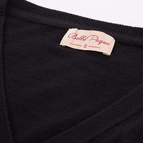 Belle Poque Girls Cute Vintage Cherries 3/4 Sleeve Front Buttons Embroidered Cardigan Shrug BP0609-1XL