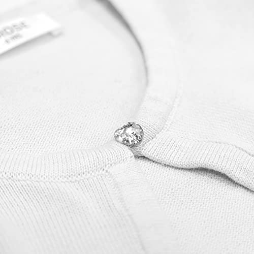 Bolerose Girls Long Sleeve Cardigan Childrens Kids Bolero Shrug (White, 5-6 Years)