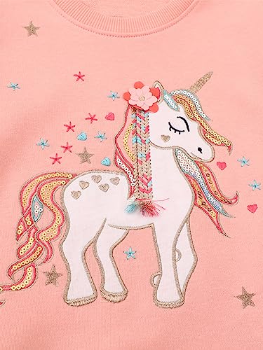 Little Hand Toddler Girls Unicorn Jumpers Cotton Long Sleeve Girls Casual Sweatshirt Top Kids Outfit Children Pullover Age 2-3 Year