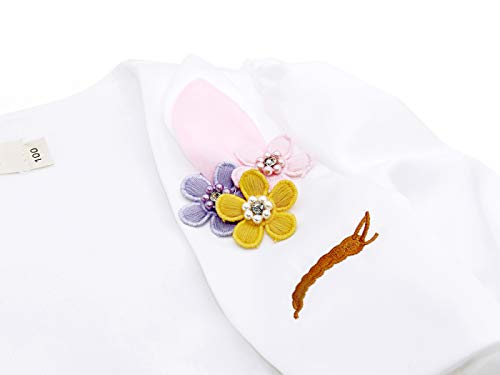 AmzBarley Unicorn Cardigan for Girls Party Dress Cover up Shrug Long Sleeves Cardigans Childs Kids Holiday Boleros Outerwear Age 5-6 Years White