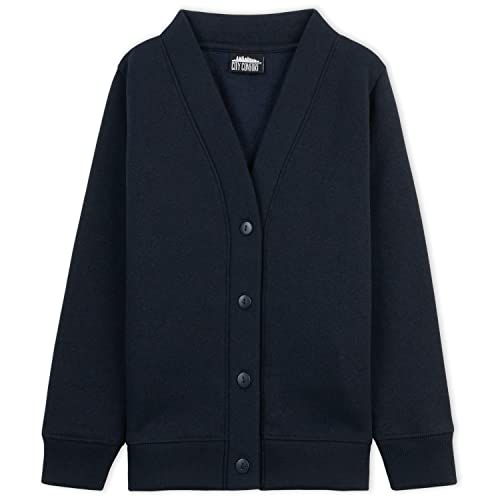 CityComfort Cardigan for Girls and Boys Warm Soft School Uniform Girls Boys Unisex Navy or Black School Cardigan 1 Pack or 2 Pack Sizes 3-14 Years Plain Button Down Cardigan (Navy 1 Pack, 9-10 Years)