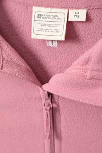 Mountain Warehouse Camber II Kids Full-Zip Fleece - Comfy, Lightweight Sweatshirt, Full-Zip & Anti-Pill, for Boys & Girls - for Spring Summer, Camping, Outdoors & Hiking Pink 11-12 Years