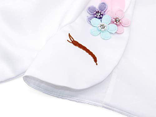 AmzBarley Unicorn Cardigan for Girls Party Dress Cover up Shrug Long Sleeves Cardigans Childs Kids Holiday Boleros Outerwear Age 5-6 Years White