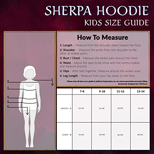 Harry Potter Sherpa Hoodie for Girls, Zip Up Fleece Fluffy Hoodie for Kids Teens (Black HP Kids, 9-10 Years)