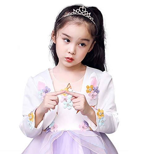 AmzBarley Unicorn Cardigan for Girls Party Dress Cover up Shrug Long Sleeves Cardigans Childs Kids Holiday Boleros Outerwear Age 5-6 Years White