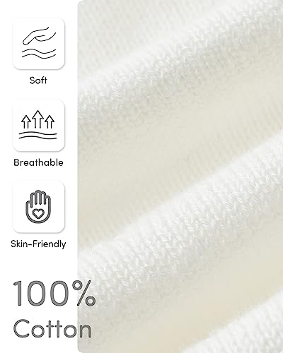 Domee Girls Knitted Cardigan Cotton Bolero Shrug Long Sleeve Solid Colour Cream White 8-10 Years (Manufacturer Size 140)