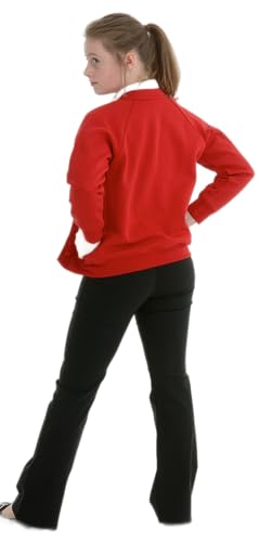 Miss Chief Girls School Cardigan Fleece Sweatshirt Uniform Schoolwear Age 2 3 4 5 6 7 8 9 10 11 12 13 14 + Adult Sizes Red