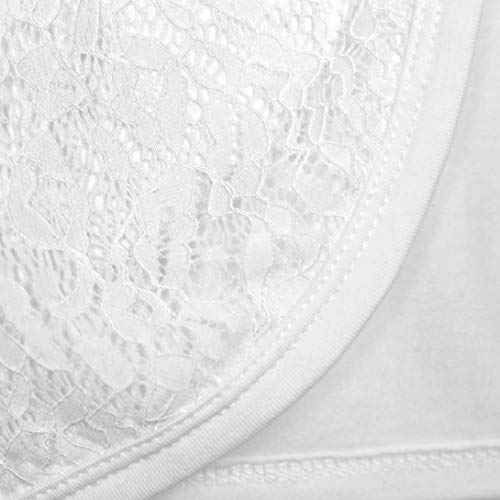 Bolerose Girls Long Sleeve Floral Lace Bolero Cardigan Kids Shrug Cover Up (White, 5-6 YRS)