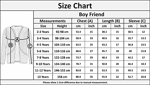 Kids Girls Plain Open Boyfriend Cardigan Long Sleeves Fashion Top New Age 2-13 Years Black