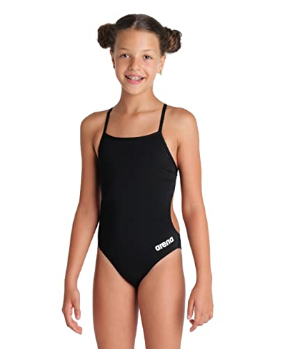 arena Solid Challenge Team Junior Girl's One-piece Swimsuit, Fast-drying sports Swimwear, MaxLife fabric with maximum chlorine resistance and UPF 50+ UV protection