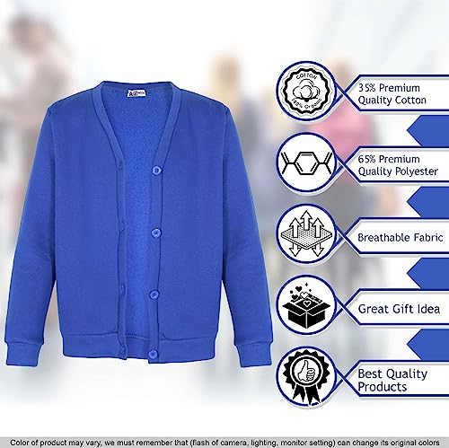 A2Z 4 Kids Girls Club Scouts School Uniform - UF Cardigan Royal 2 Pack 7-8