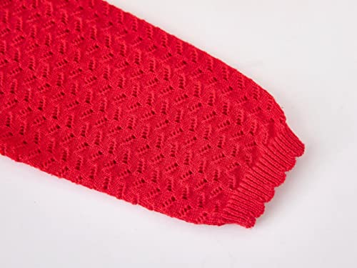 imKutie Baby Girl Bolero Cardigan Shrug, Girls' Long Sleeve Button Knitted Cardigan for 1-6 Years Red