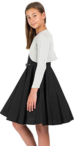 Bolerose Girls Long Sleeve Sparkle Cardigan Childrens Kids Bolero Shrug (Silver, 9-10 Years)