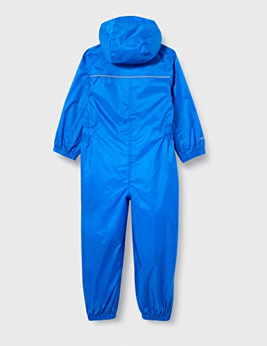 Regatta Kids puddle suit - all in one waterproof - Breathable and rain proof hooded outdoor warm Puddlesuit - reflective trim and taped Seams - playsuit For Boys and Girls, Oxford Blue, 18-24 Months