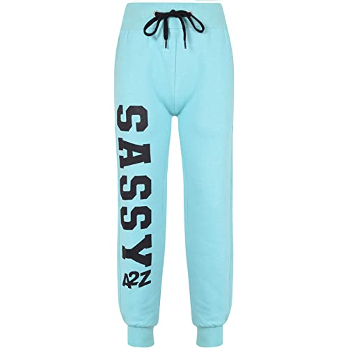 A2Z 4 Kids Girls Tracksuit Fleece Hooded Crop Top Bottom Jogging Suit - T.S Crop Sassy Aqua 11-12