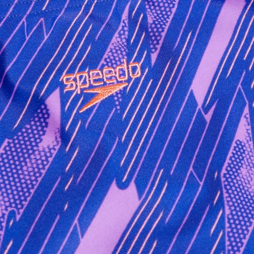 Speedo Girl's HyperBoom Allover Medalist Swimsuit, Pink, 7-8 Years