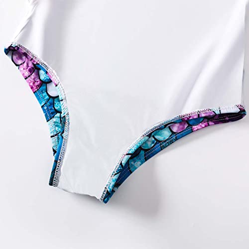 Xumplo Girls Swimming Costume One Piece Swimsuit Kids Bathing Suit Mermaid Swimwear Age 6-7 Years