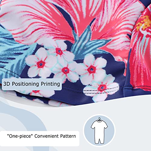 Aisyee Swimming Costume Girls One Piece Bathing Suit Kids Short Sleeve Swimsuit Girls Swimming Suit Age 15-16 Years