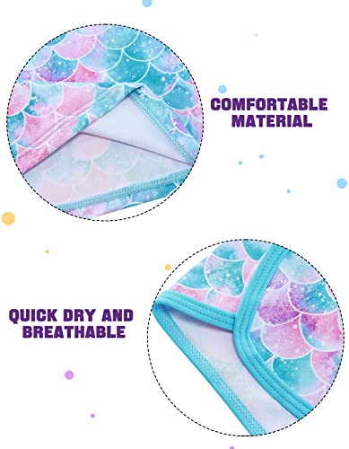 TUONROAD Baby Girl Mermaid 2 Piece Swimsuit Long Sleeve UPF 50+ Protection Swimming Set Swimwear for Kids 3-4 Years Blue