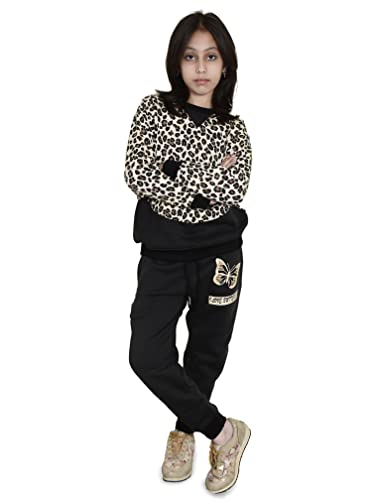 biyya® Girls Tracksuit Set 2 Piece Sweatshirt and Jogging Bottoms Set Tracksuit Set for Kids Activewear Set 5-14 Years (GTS-46-A1, 11-12 Years)