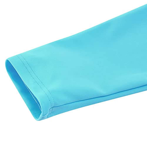 TUONROAD Baby Girl Mermaid 2 Piece Swimsuit Long Sleeve UPF 50+ Protection Swimming Set Swimwear for Kids 3-4 Years Blue