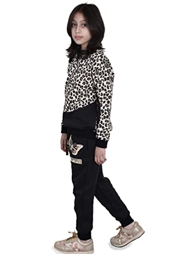 biyya® Girls Tracksuit Set 2 Piece Sweatshirt and Jogging Bottoms Set Tracksuit Set for Kids Activewear Set 5-14 Years (GTS-46-A1, 11-12 Years)