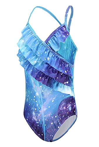 Girls Swimming Costume Kids Swimsuit Girls Bathing Suit One Piece Ruffle Girls Swimming Suit Age 9-10 Years