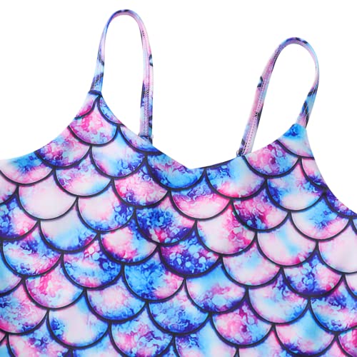 Girls Swimming Costume Girls One Piece Swimwear Off Shoulder Toddler Girl Swimsuits Beach Bathing Suit for Kids 5-12 Years (Mermaid Skirt, 7-8 Years)