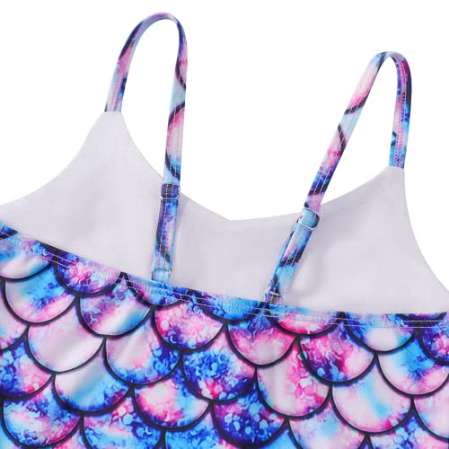 Girls Swimming Costume Girls One Piece Swimwear Off Shoulder Toddler Girl Swimsuits Beach Bathing Suit for Kids 5-12 Years (Mermaid Skirt, 7-8 Years)