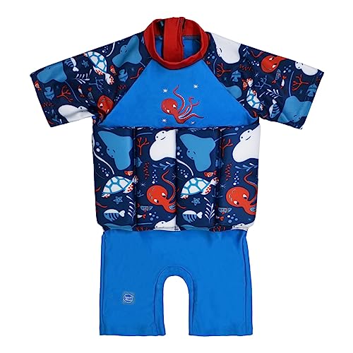 Splash About Unisex Kid's Sleeved Floatsuit One Piece Swimsuit, Sea Life, 2-4 Years