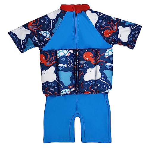 Splash About Unisex Kid's Sleeved Floatsuit One Piece Swimsuit, Sea Life, 2-4 Years