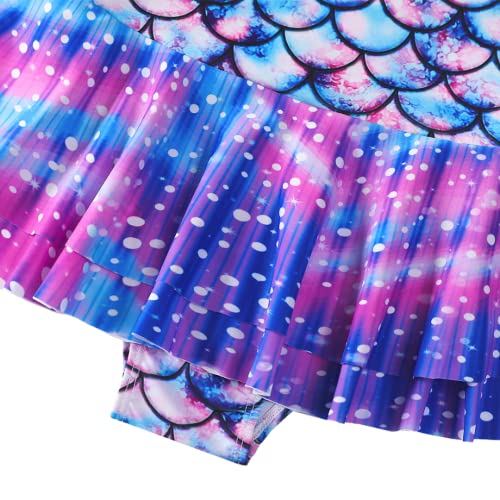 Girls Swimming Costume Girls One Piece Swimwear Off Shoulder Toddler Girl Swimsuits Beach Bathing Suit for Kids 5-12 Years (Mermaid Skirt, 7-8 Years)