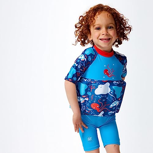 Splash About Unisex Kid's Sleeved Floatsuit One Piece Swimsuit, Sea Life, 2-4 Years