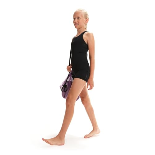 Speedo Girl's Endurance+ Legsuit Swimsuit, Black, 7-8 Years