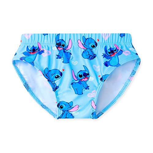 Stitch Girls Swimming Costume Kids Two Piece Ruffle Sleeve Swimsuit Swimwear for Girls 6-10 Years Blue