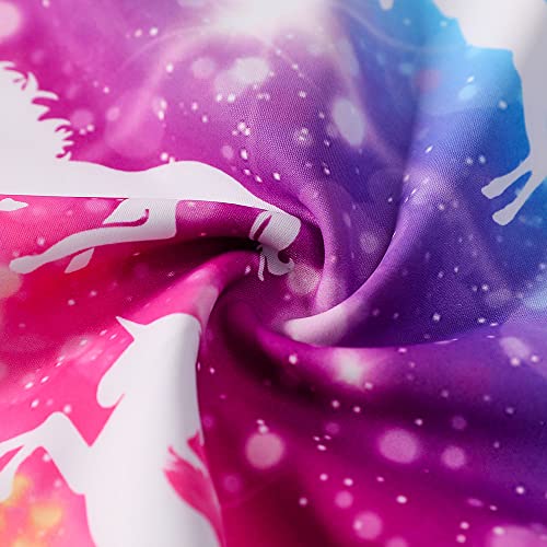 Jolikley Swimming Costume Girls Long Sleeve Swimsuit Unicorn Swimwear Rash Guard Sun Protection Bathing Suit Kids Holiday in The Sun Swimming Costume 5-6 Years, Green Unicorn