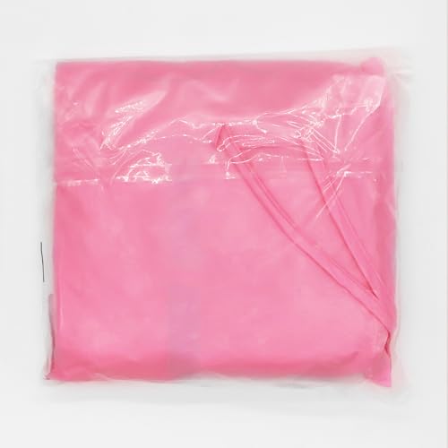 JinBei Puddle Suit Girls Raincoat Hooded Lightweight Pink Rabbit Poncho Kids Rainwear Muddy Suit Portable All in One Waterproof Rainsuit Breathable PVC Transparent Hat Brim Zipper 7-10 Years