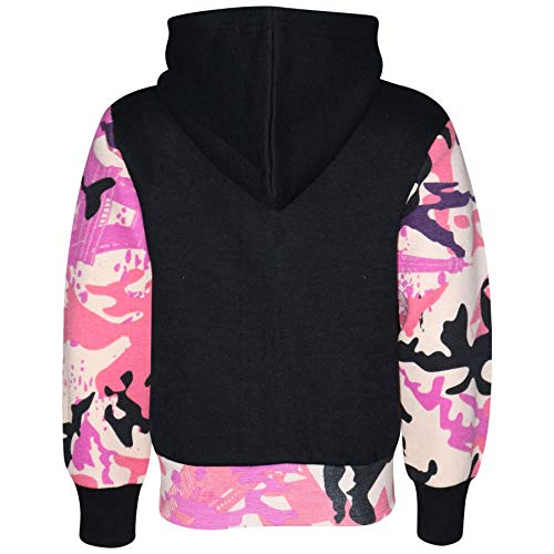 A2Z 4 Kids Girls Boys Tracksuit Contrast Fleece Top Bottom - T.S Plain 101 Camo Baby Pink 9-10