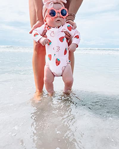 MoccyBabeLee Baby Girl Swimsuit Swimming Suit Long Sleeve One Piece Swimwear Zip Rash Guard Wetsuit Swimming Bathing Beachwear