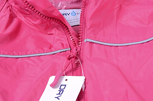 DRY KIDS Waterproof Rainsuit Raspberry Pink 7/8yrs