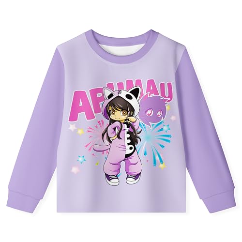 Aepotumn Aphmau Merch Girls Pyjamas Long Pjs 2 Piece Long Sleeve Top Pants Sleepwear Loungewear Suit for Girls