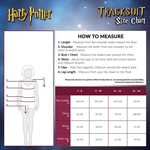 Harry Potter Girls Tracksuit, Hoodie and Girls Tracksuit Bottoms (9-10 Years, Black/Gold)