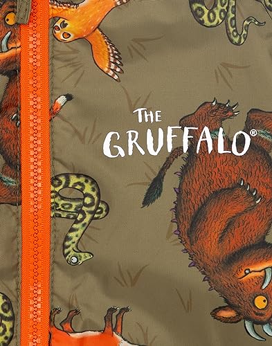 The Gruffalo Puddle Suit Kids Toddlers | Girls Boys Owl Snake Fox Mouse Characters All In One Waterproof Rain Coat | Brown Long Sleeve Play Walking Jacket