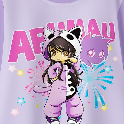 Aepotumn Aphmau Merch Girls Pyjamas Long Pjs 2 Piece Long Sleeve Top Pants Sleepwear Loungewear Suit for Girls