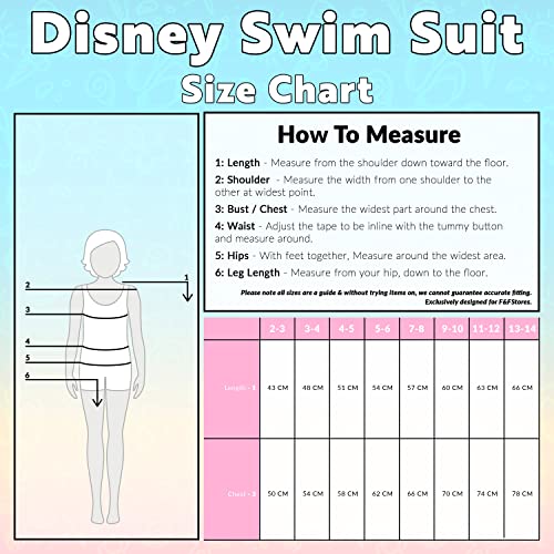Disney Stitch Swimming Costume Girls Summer Holiday Essentials Minnie Mouse Frozen Ariel Toddlers Teenagers Childrens Swimwear 2-14 Years One Piece Swimsuit Beach Pool (Red Minnie, 4-5 Years)