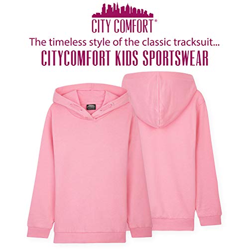 CityComfort Tracksuit For Girls, Hoodies And Joggers For Kids 3-14 Years (Pink, 7-8 Years)