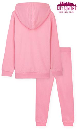 CityComfort Tracksuit For Girls, Hoodies And Joggers For Kids 3-14 Years (Pink, 7-8 Years)